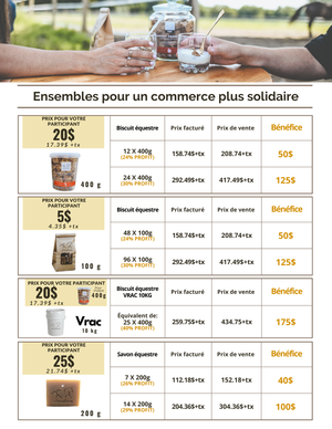 Ensemble de commerce solidaire VRAC 10KG chaudière (équivalent de 25 x 400g)