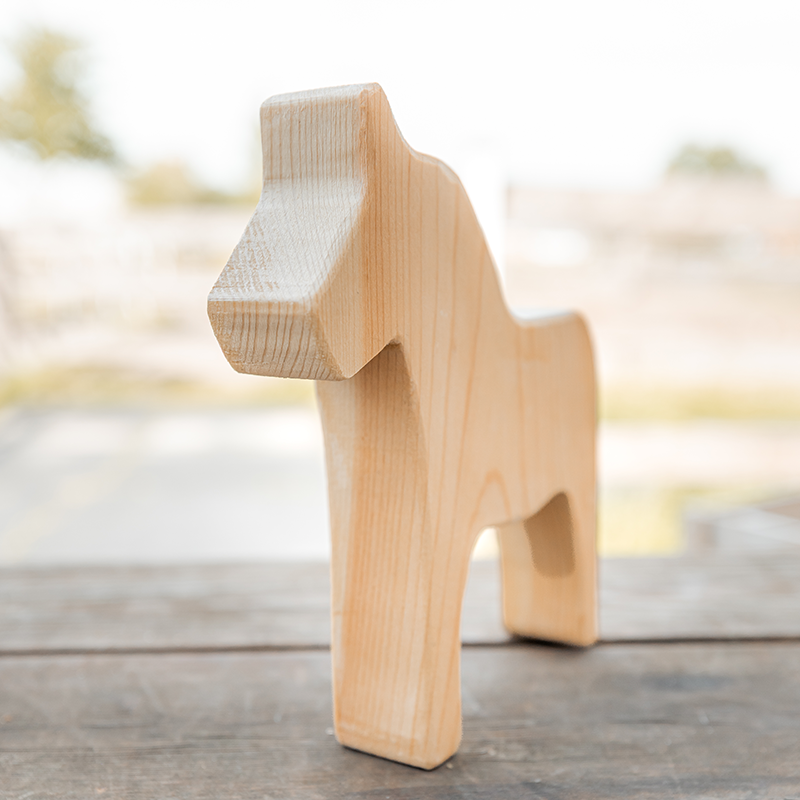 Small wooden horse for home decor